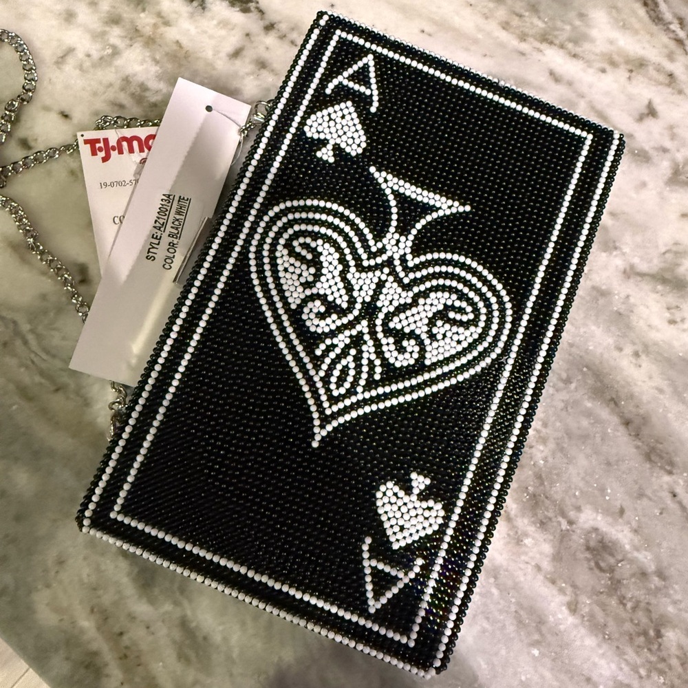 Ace of Spades Beaded Clutch